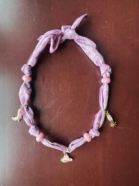 Pink Bandana Charm Necklace with Western Accents Coastal Cowgirl